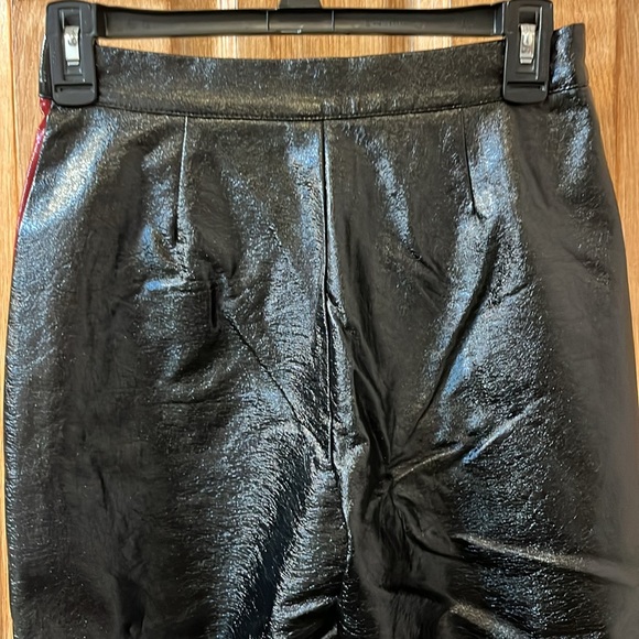 Cynthia Rowley Racing Stripe Black Vinyl Pants - Picture 8 of 8